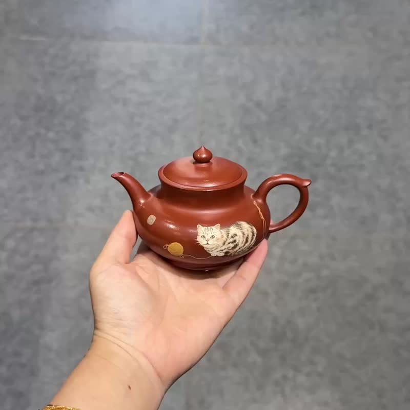 饮悦全手工 容量180cc朱泥作品丰润俊美线条流畅流把 - 茶具/茶杯 - 陶 