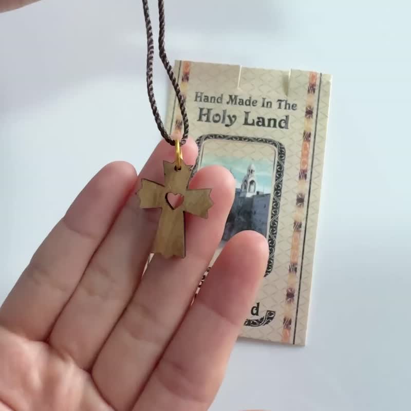 随身小物 平安喜乐挂饰 祈祷祝福汽车挂饰 项链 进口橄榄木系列 - 吊饰 - 木头 咖啡色