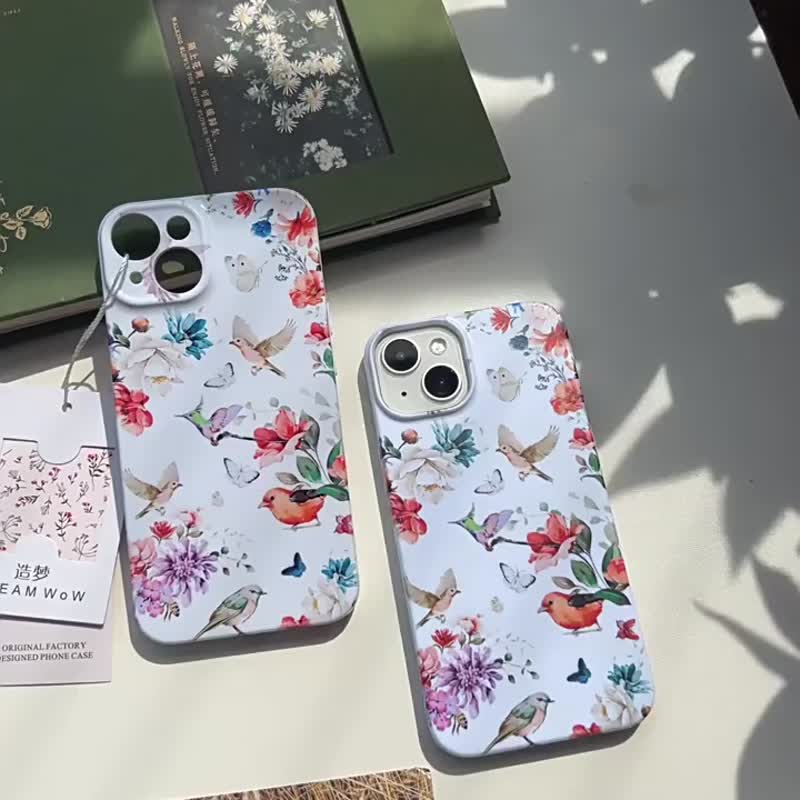 鳥語花香 造夢原創手機殼绿植手繪復古高級小清晰潮牌風苹果型号 - 手机壳/手机套 - 硅胶 