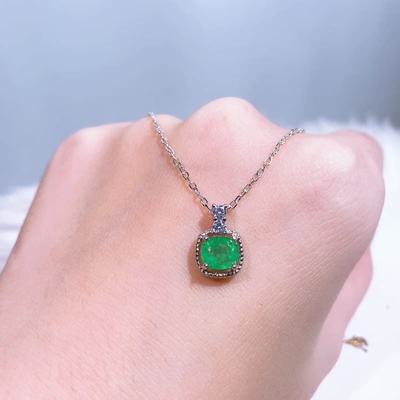 天然祖母绿 祖母绿宝石项链  无现货 已售出 下单前请询问设计师 - 项链 - 宝石 绿色