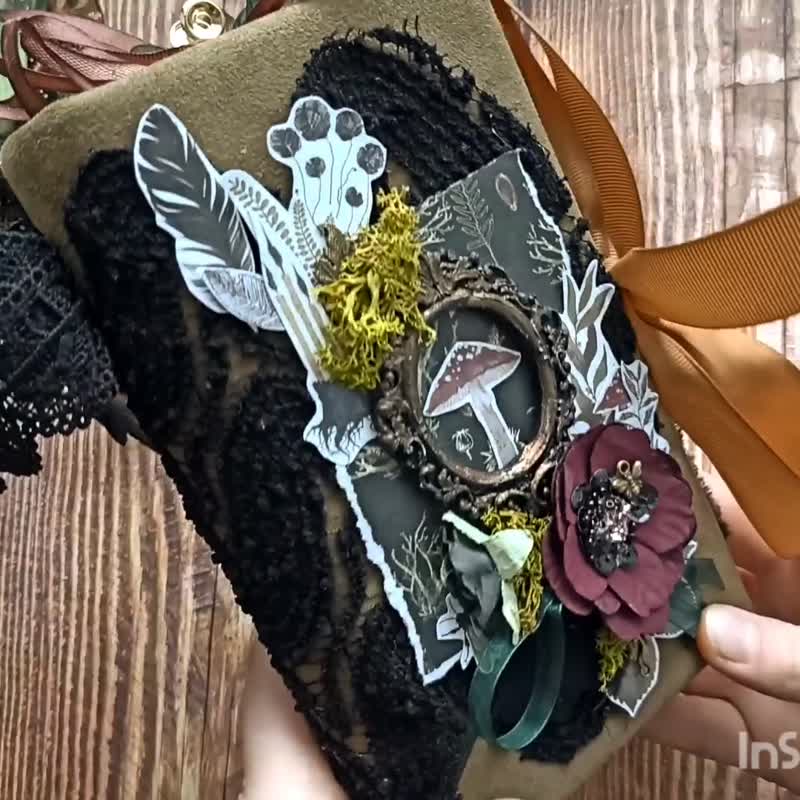 魔法森林垃圾杂志手工童话女巫黑猫魔法书装饰 - 笔记本/手帐 - 纸 绿色