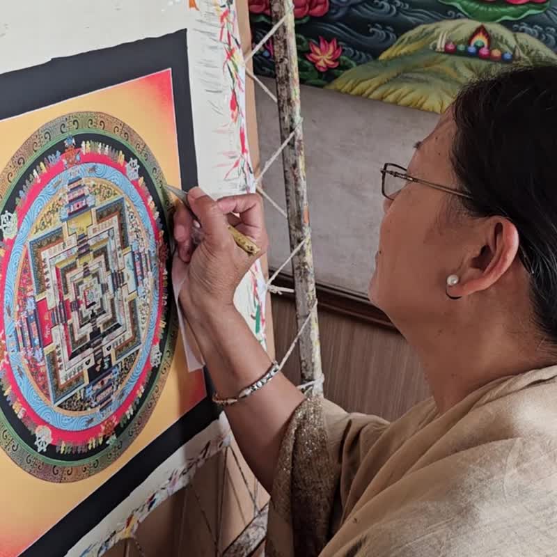 无尽结曼陀罗——象征永恒和谐的藏式唐卡 - 墙贴/壁贴 - 其他材质 多色