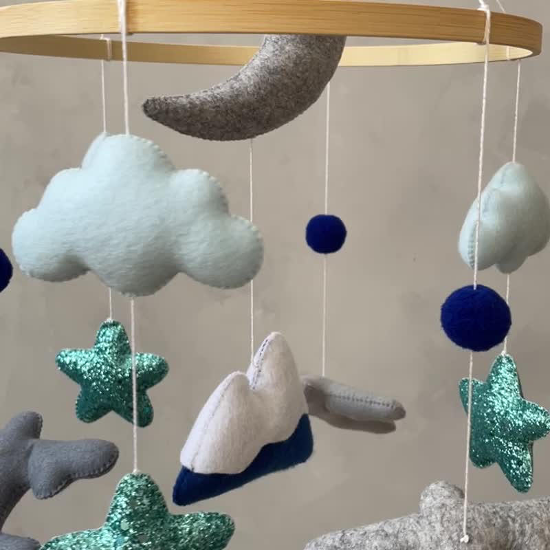 飞机婴儿床铃 音乐婴儿床床铃 男婴音乐床铃彌月禮物嬰兒床吊飾 - 玩具/玩偶 - 环保材料 灰色