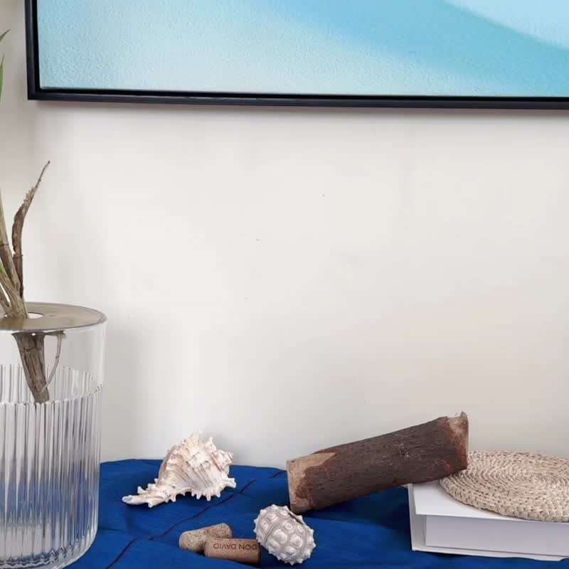 舒压夏日海洋挂画-海岛沙滩装饰画/夏日风景海报/海滩壁画/装饰画 - 海报/装饰画/版画 - 其他材质 蓝色