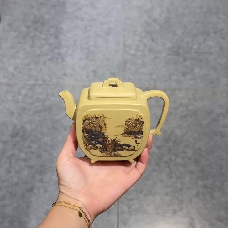 锦绣山河全手工容量310cc/原矿本绿六届全手工大赛一等奖施昌作品 - 茶具/茶杯 - 陶 咖啡色