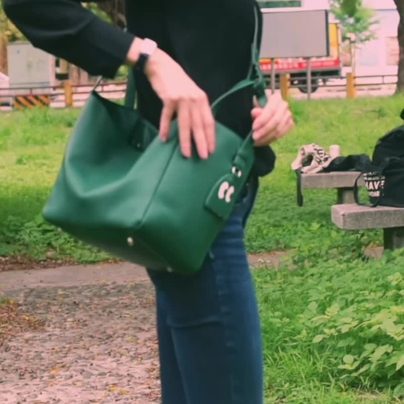 bell bag 风铃包 轻量手提托特包 - 手提包/手提袋 - 人造皮革 绿色