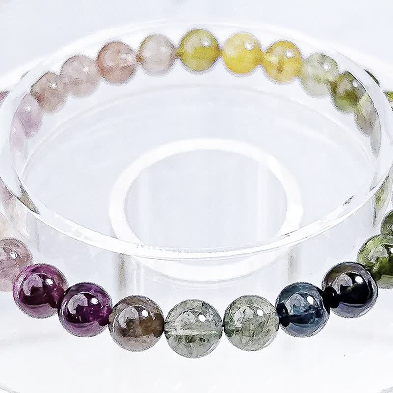 【彩虹糖果碧玺】高品透料 色标碧玺 水晶手串手链 一物一拍 - 手链/手环 - 水晶 