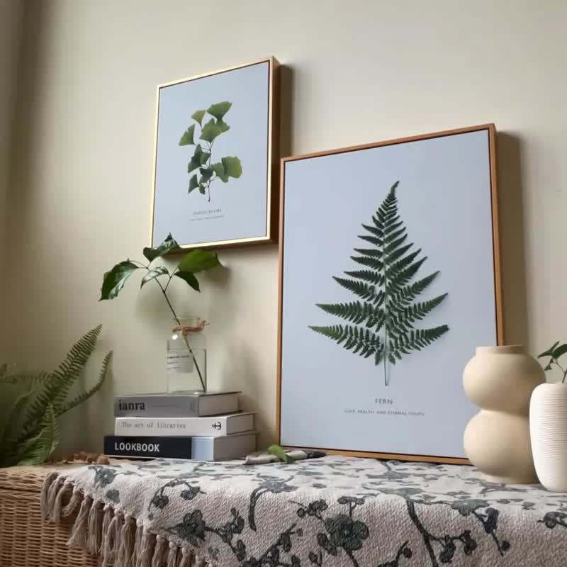 枝繁叶茂—银杏叶/挂画/绿植/卧室挂画/家居/客厅布置/日光植物 - 海报/装饰画/版画 - 其他材质 绿色