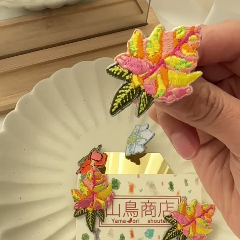 【刺繍 ear accessory】黄-芒果- - 耳环/耳夹 - 绣线 黄色