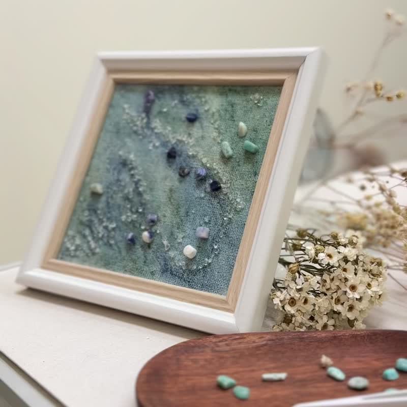 智慧的洪流 和谐粉彩x水晶排列画 现代空间风水摆件 - 摆饰 - 水晶 蓝色