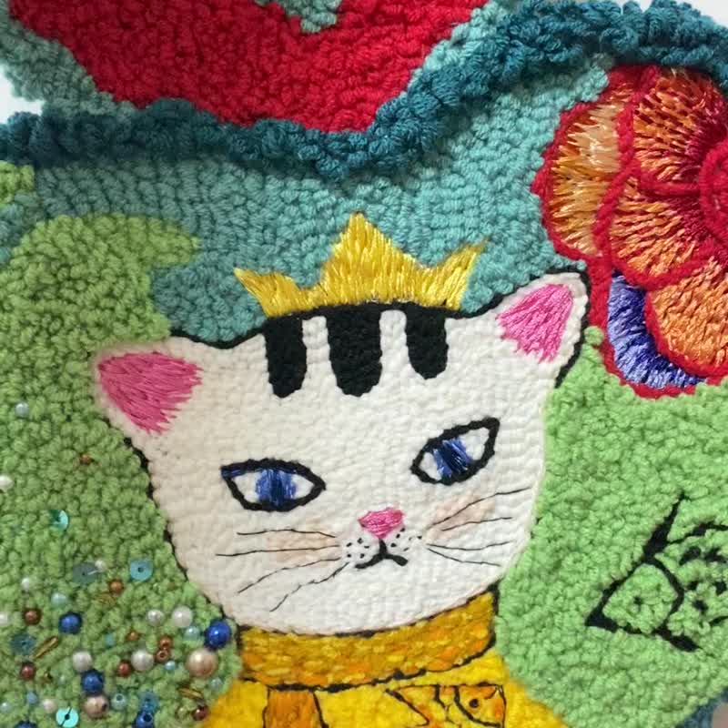 俄罗斯戳戳绣纯手工刺绣挂饰挂画 家居装饰用品 可爱猫咪绣 挂饰 - 摆饰 - 聚酯纤维 
