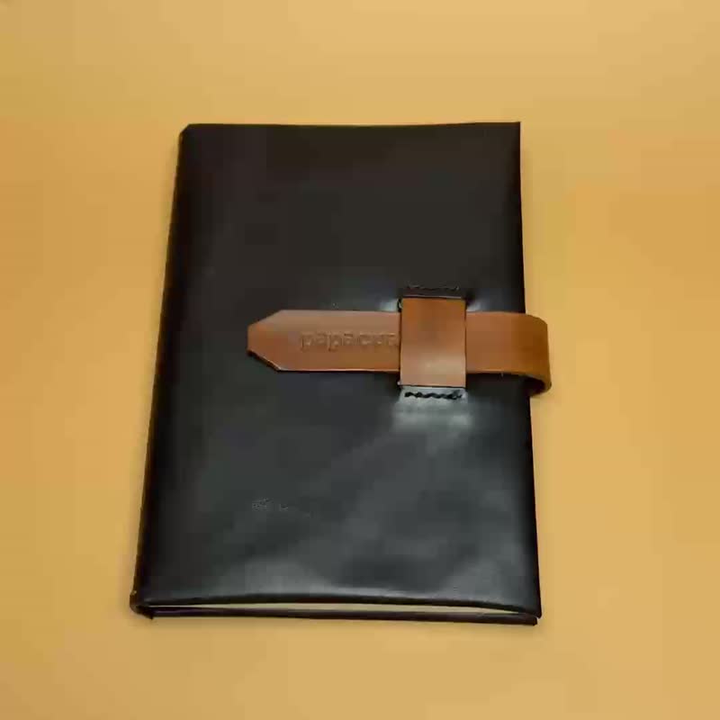 A6尺寸, 皮革书衣, 皮革日记套, 素描本, 笔记本 - 笔记本/手帐 - 真皮 黑色
