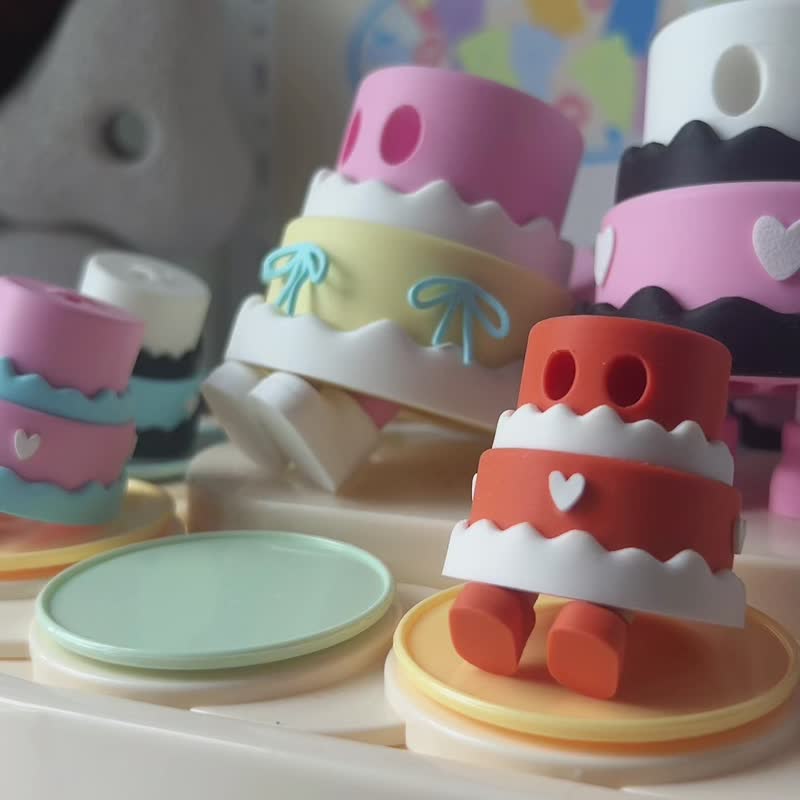 Zou Cake 吊饰 - 爱心/黑粉色 - 钥匙链/钥匙包 - 塑料 黑色