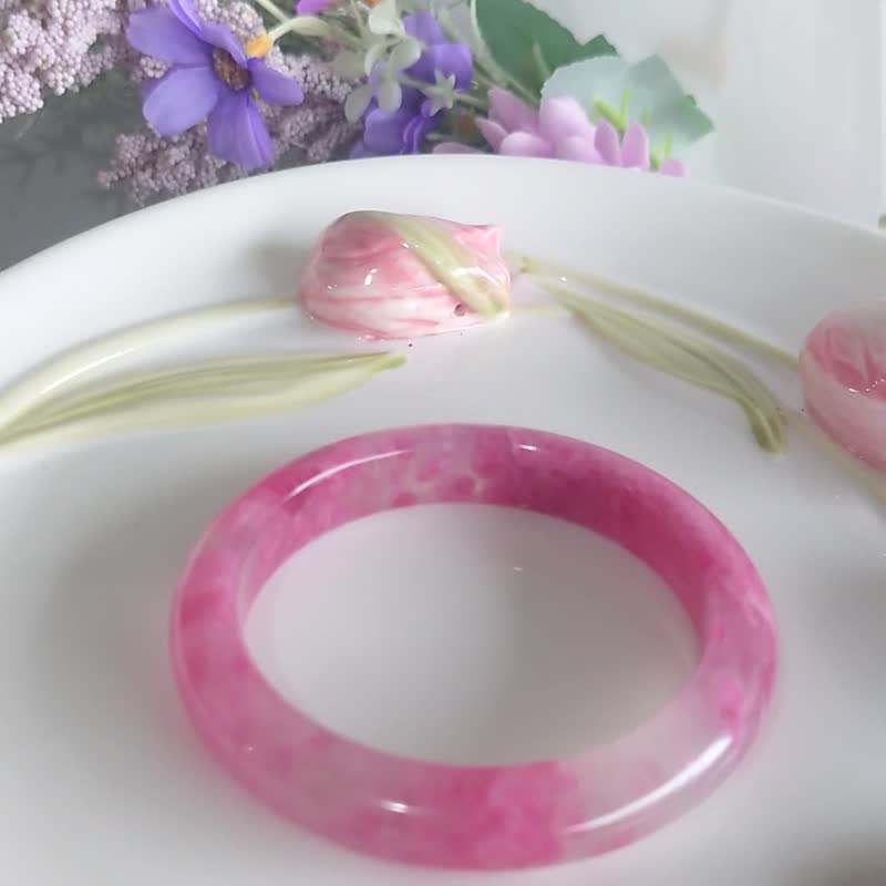 Miss feng天然石-玉化樱花雨手镯不小心落入凡间的小仙女充满仙气 - 手链/手环 - 玉石 