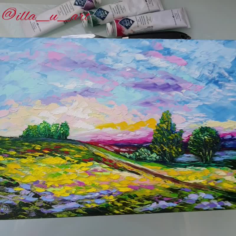 向日葵绘画风景原创艺术树墙艺术厚涂油画 - 海报/装饰画/版画 - 其他材质 多色
