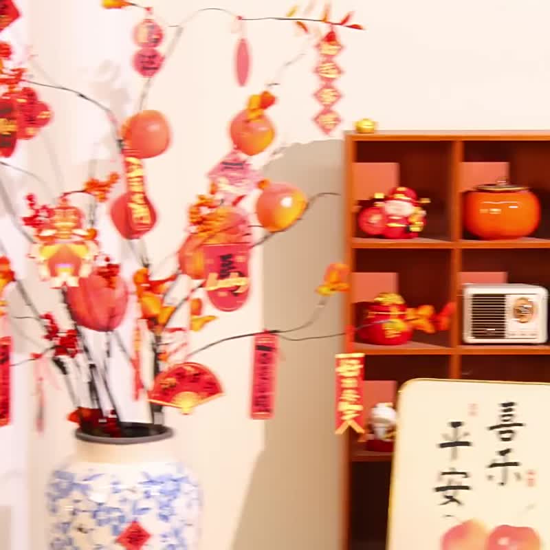 2026新年家用盆景小挂件春节过年春节布置马年装饰树上小灯笼挂饰 - 摆饰 - 纸 