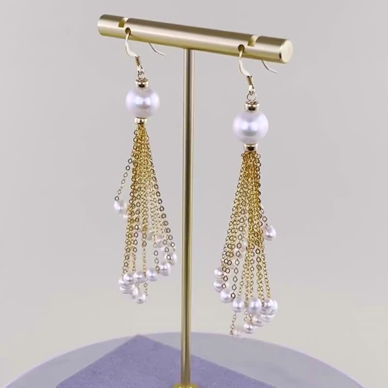 独一无二风格 淡水珍珠 K9 耳环 E5 - 耳环/耳夹 - 珍珠 