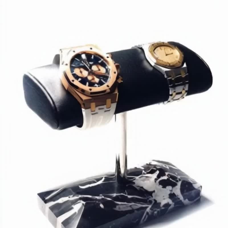 Tosca | Leather Watch Stand-Couple Black 真皮表座 |置表架 - 男表/中性表 - 真皮 