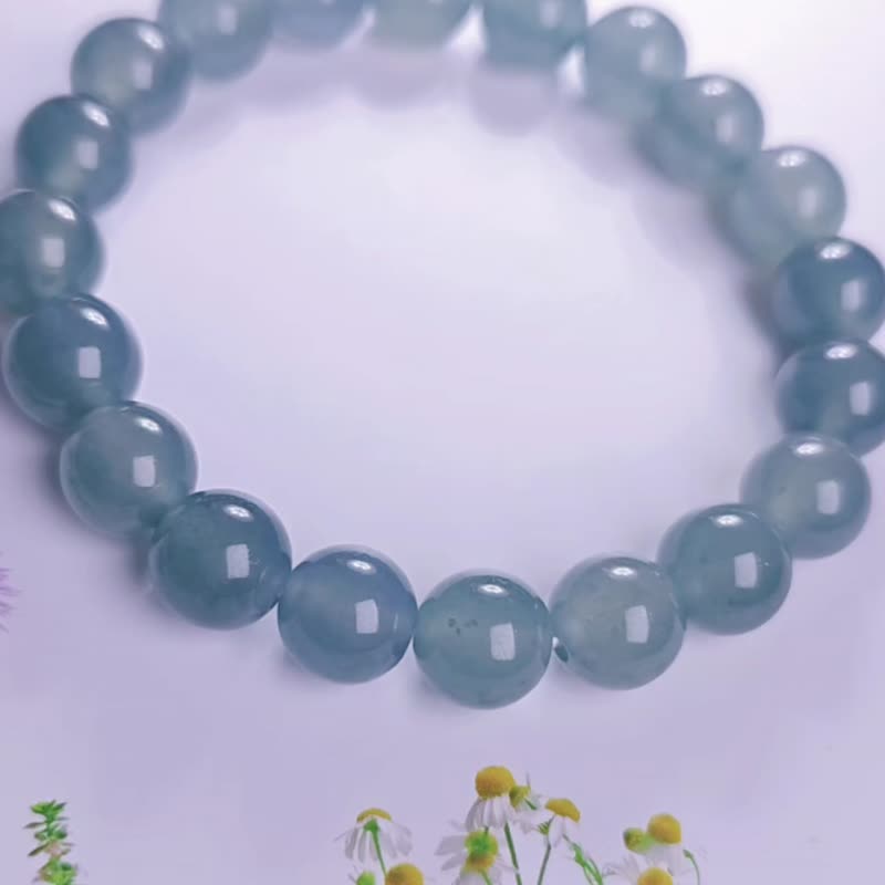 财水|梦幻冰胶蓝翡珠|A货翡翠大卡珠串手串 - 手链/手环 - 玉石 