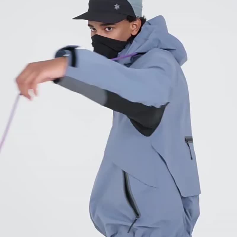 中性户外机能结构撞色拼接硬壳冲锋衣外套 - 男装外套 - 其他材质 多色