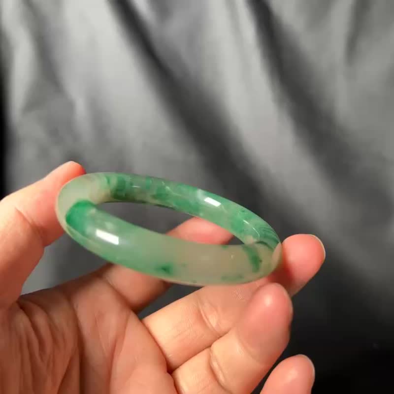 非洲翠冰飘绿手镯 2505 #18 - 手链/手环 - 玉石 绿色