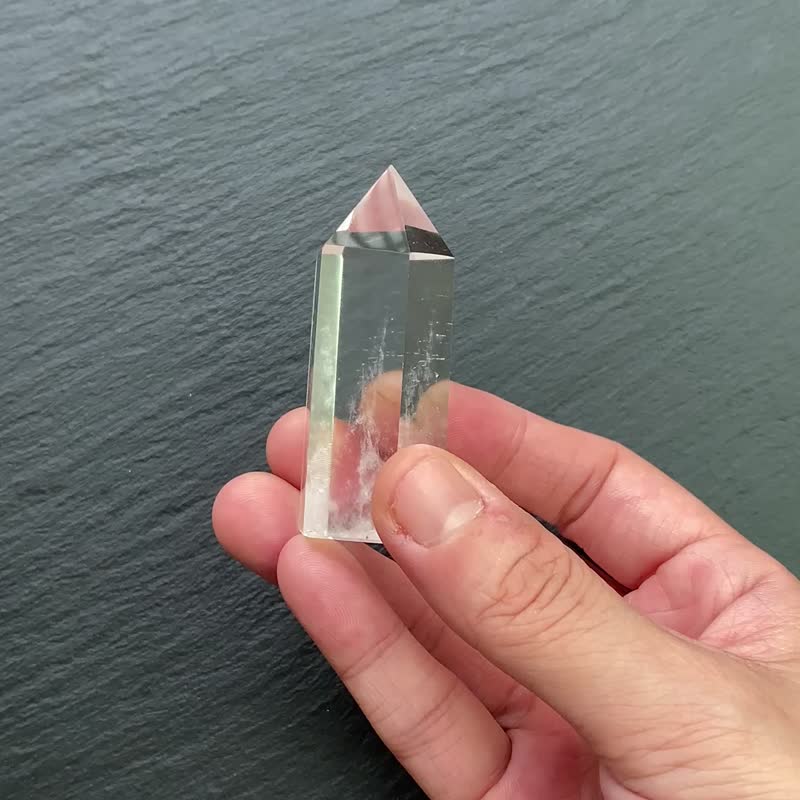 能量摆件-天使之翼 天然冰透蓝针白水晶能量柱 冥想 疗愈 - 摆饰 - 水晶 白色