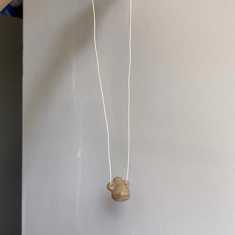 陶瓷花瓶项链 - 长链 - 陶 白色