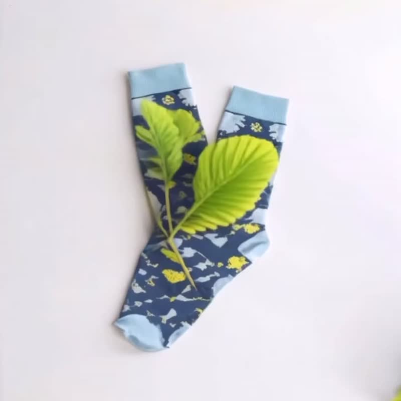 蕨织缇花中筒袜2.0 - 东洋山苏花 | 袜子 女生礼物 圣诞礼物 蕨类 - 植栽/盆栽 - 聚酯纤维 粉红色