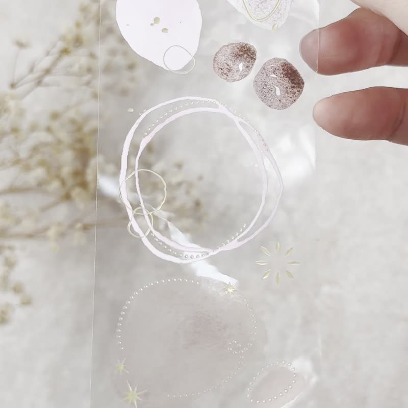 玫茶碎光-5cm亮面PET胶带/烫雾金 - 纸胶带 - 塑料 粉红色