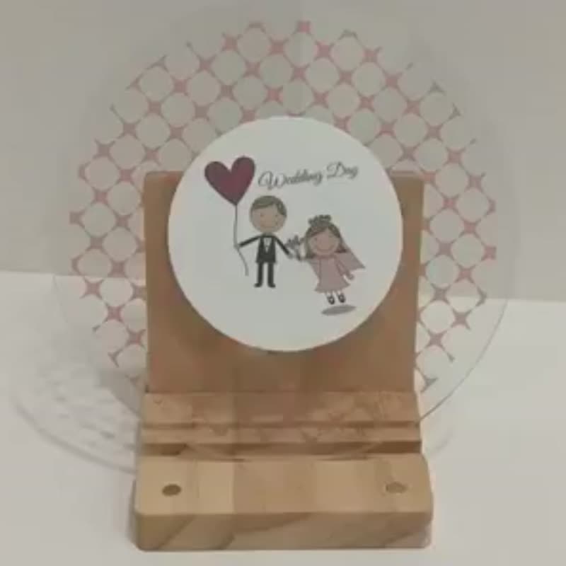 压克力 LED 婚礼邀请卡 圆形粉白Wedding Day气球 含紙信封 结婚 - 卡片/明信片 - 压克力 多色