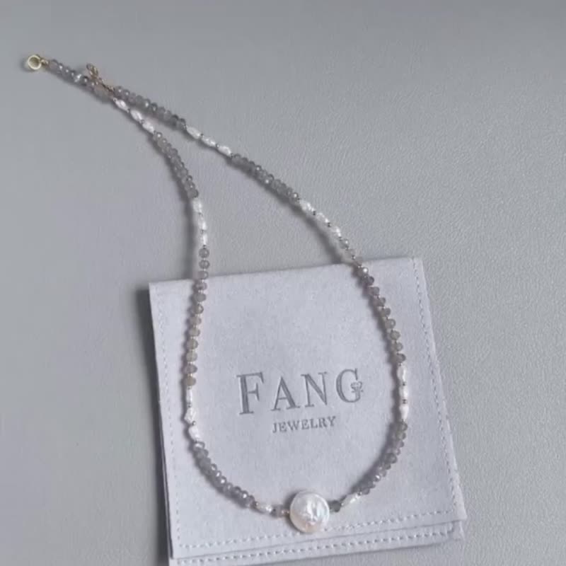 【拉长石】项链/颈链/CHOKER - 项链 - 珍珠 银色