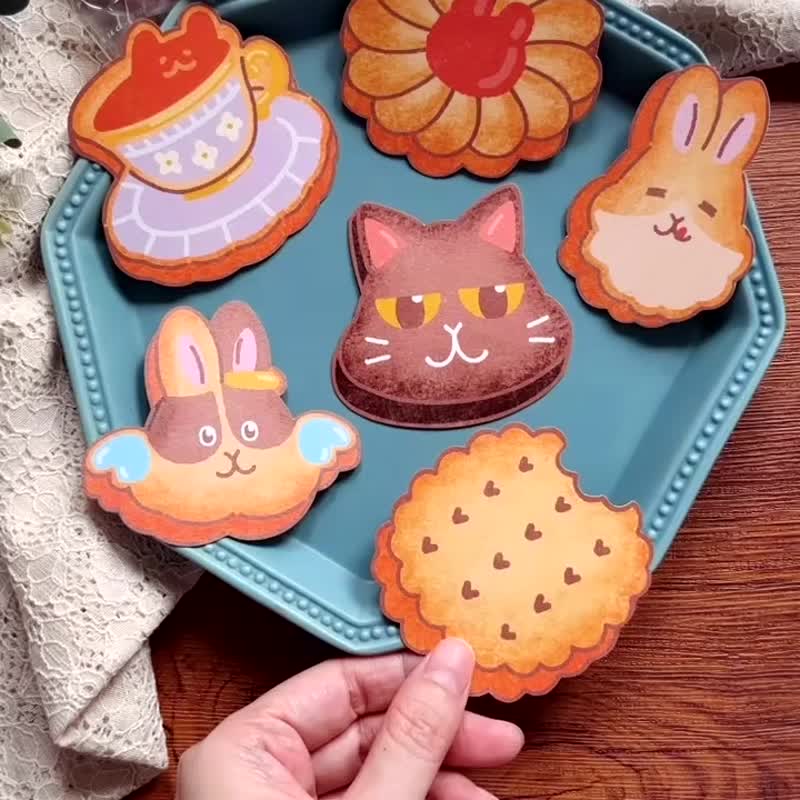 曲奇造型便笺卡 - 便条纸/标签贴 - 纸 