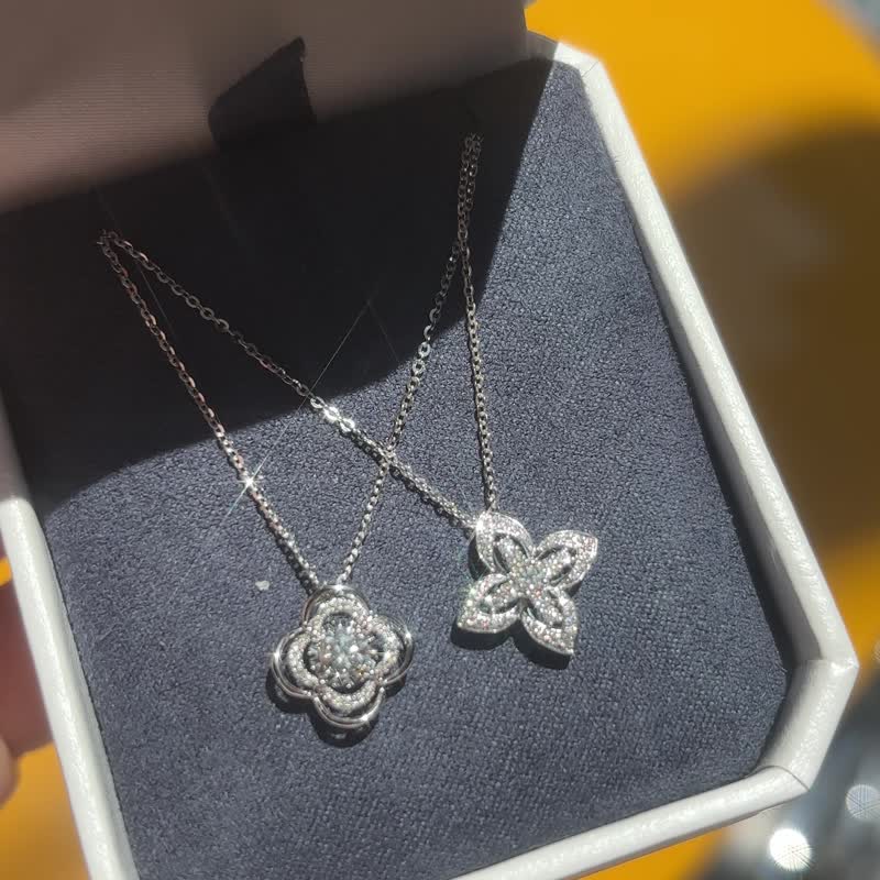 18k白金钻石项链送礼精选 - 项链 - 钻石 银色