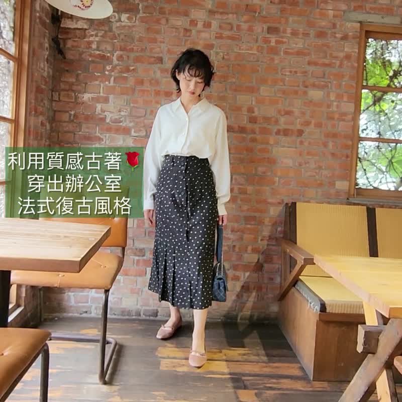 古典米白衬衫【日本古董衣】永续是最奢华的精品 - 女装衬衫 - 聚酯纤维 白色