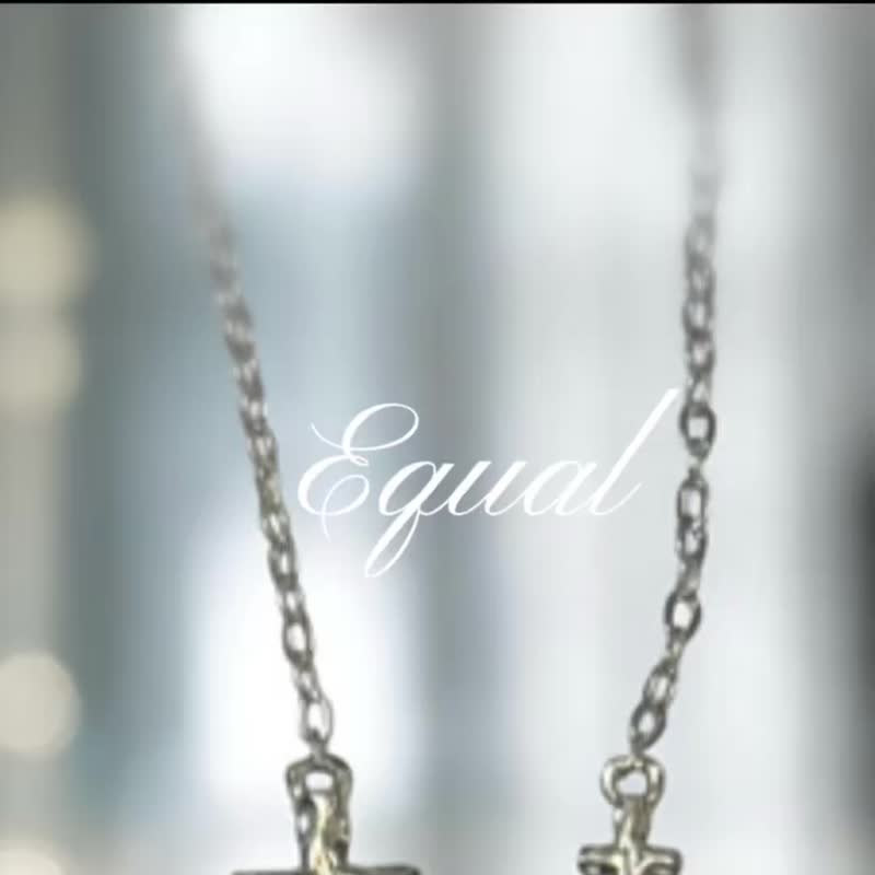 925纯银镀18K金/修复十字架-银 可洗澡女生情人节礼物礼盒手链B47 - 手链/手环 - 贵金属 银色