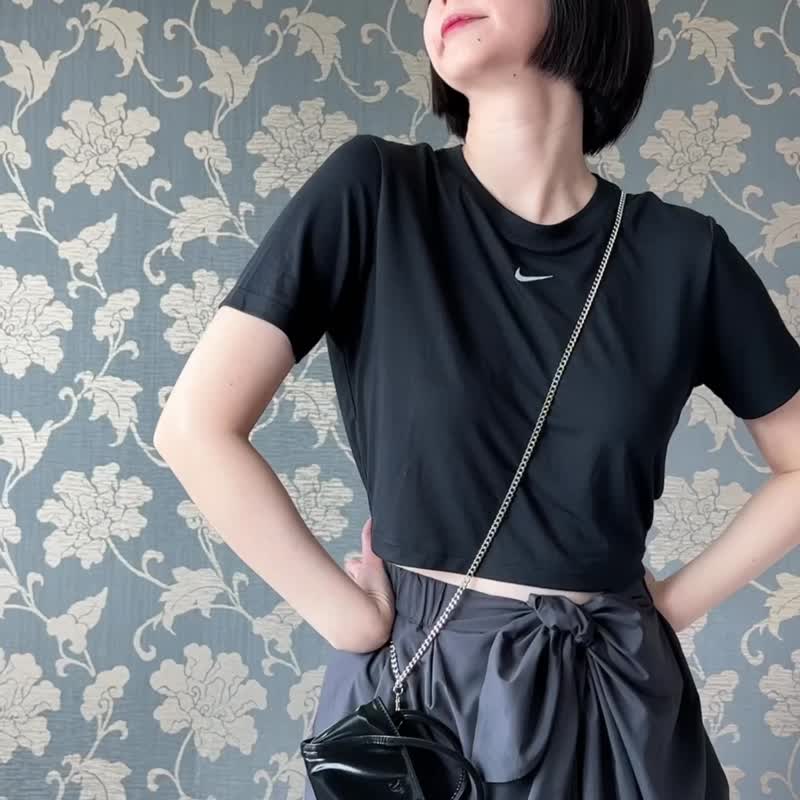 绑蝴蝶结美裙 - 裙子 - 聚酯纤维 黑色