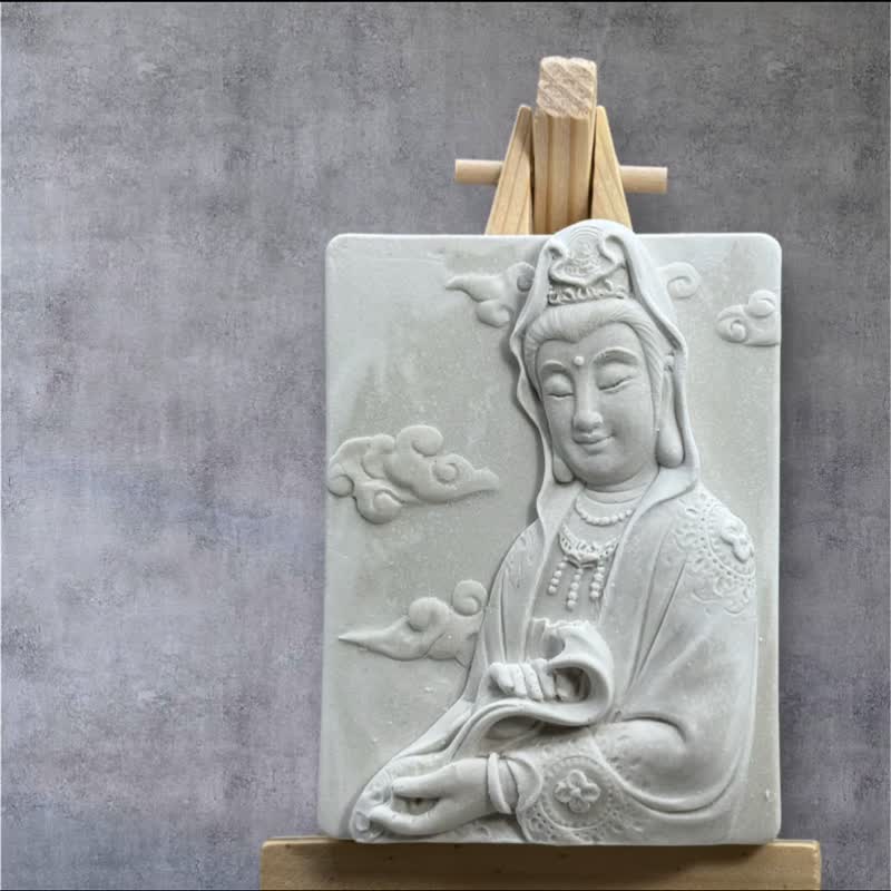 佛艺开运石 观音泥艺 (十五) 禅风香氛摆件 净化心灵的的选择 - 香薰/精油/线香 - 水泥 白色