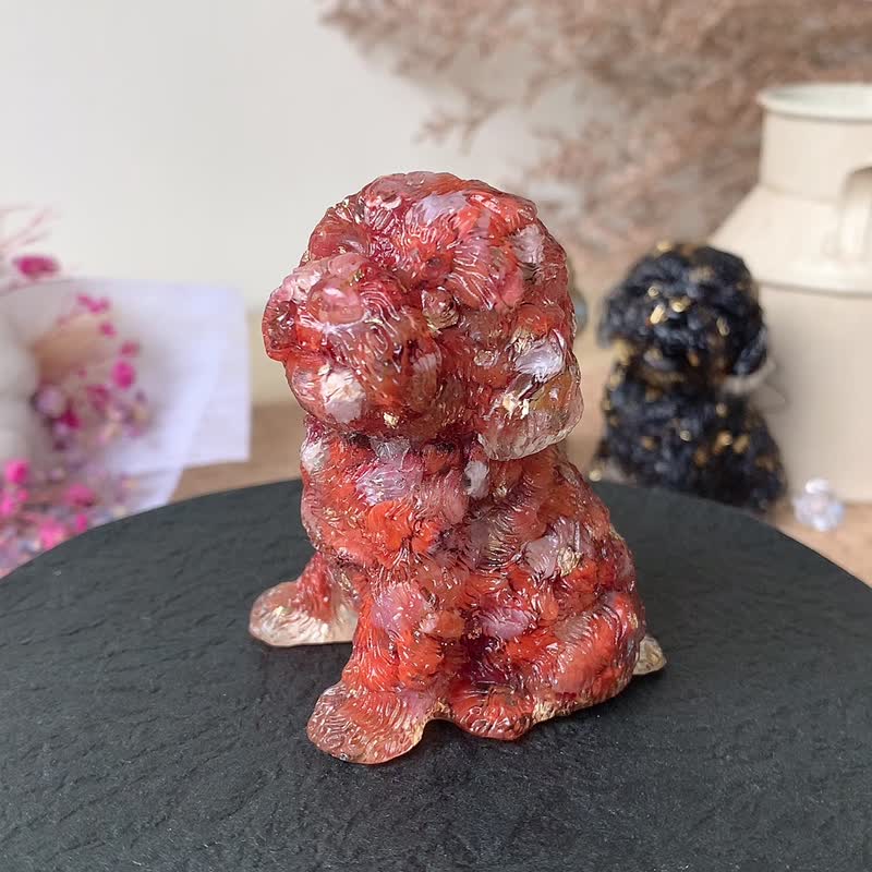 水晶 贵宾狗 M号 |  | 天然石手作 | 居家摆饰 疗愈萌犬 |拉长石 - 摆饰 - 水晶 多色