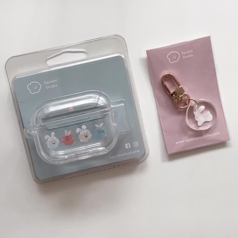 兔年限定-AirPods1/2/3/4/Pro/Pro2/Pro3 韩国连体耳机壳 - 耳机收纳 - 塑料 透明