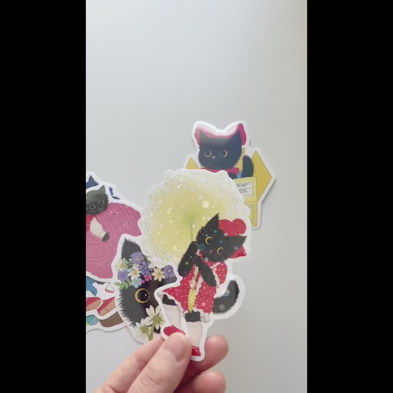 “黑猫BAM”全切贴纸套装 - 贴纸 - 纸 黄色