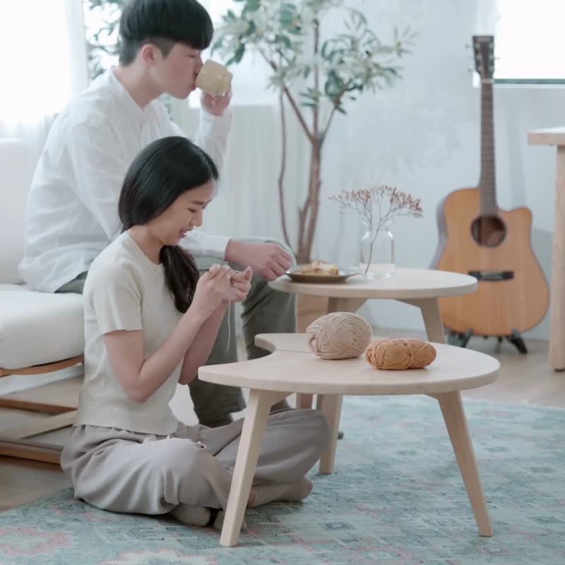 月的轨迹 - 弯月满月双茶几/矮桌组 - 其他家具 - 木头 卡其色