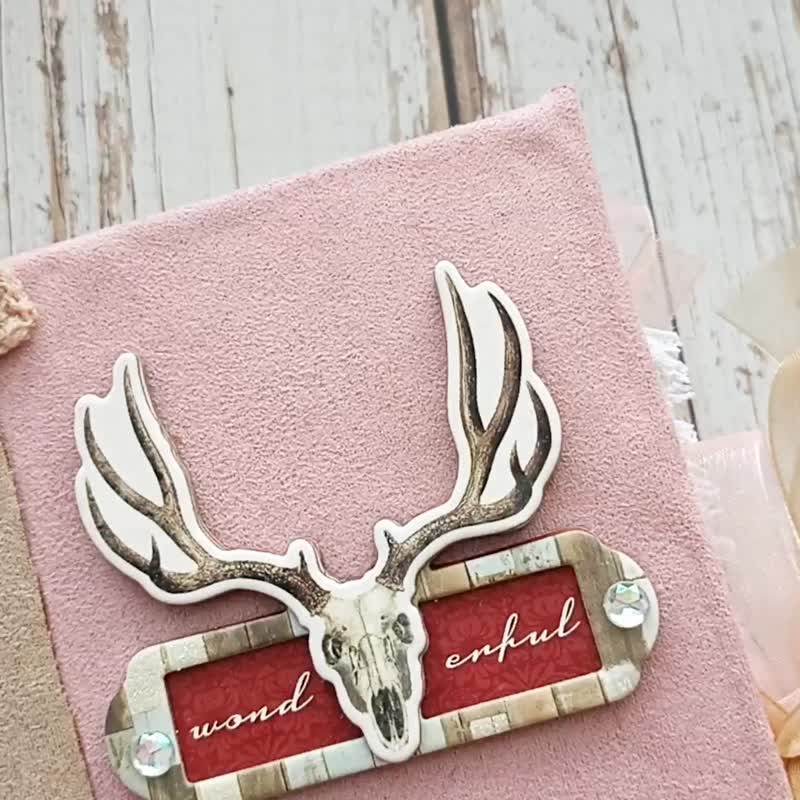 美丽的婚礼花束日记 手工制作的玫瑰笔记本 花边浪漫日记 - 笔记本/手帐 - 纸 粉红色