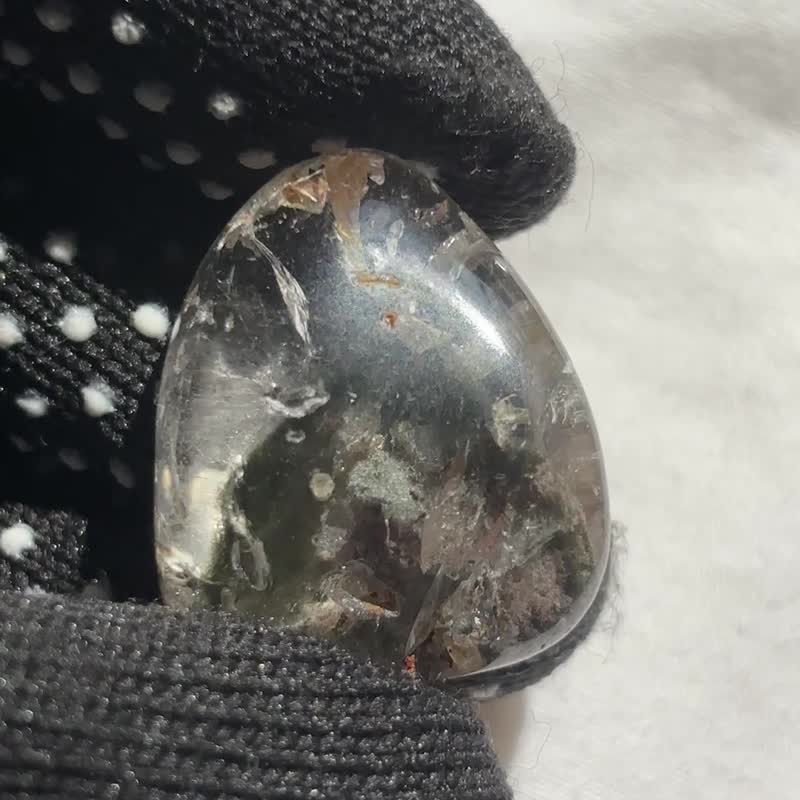 巴西绿幽灵山 晶中晶 水晶 彩虹 水晶 摆设 连座 phantom quartz - 摆饰 - 水晶 多色