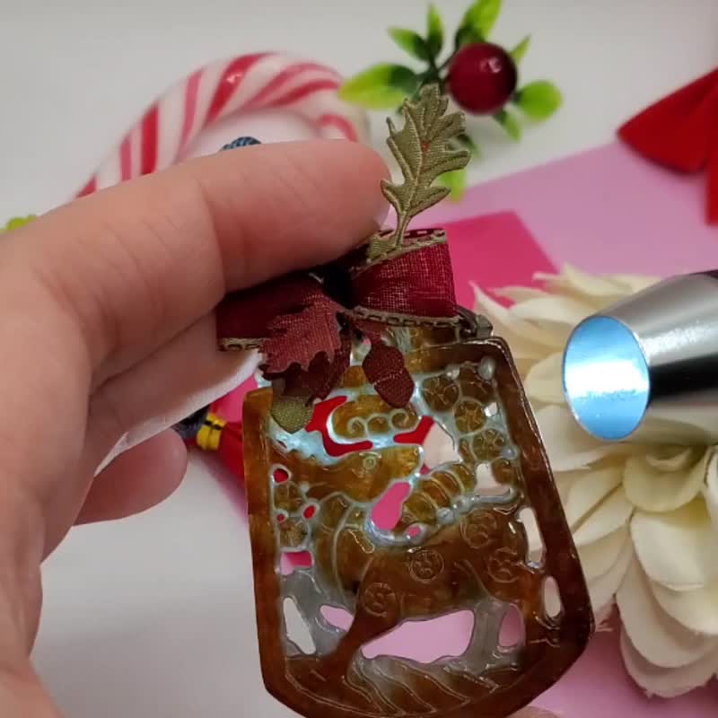 天然A货翡翠 红皮蓝肉无烧高威小鹿牌项链 - 项链 - 宝石 
