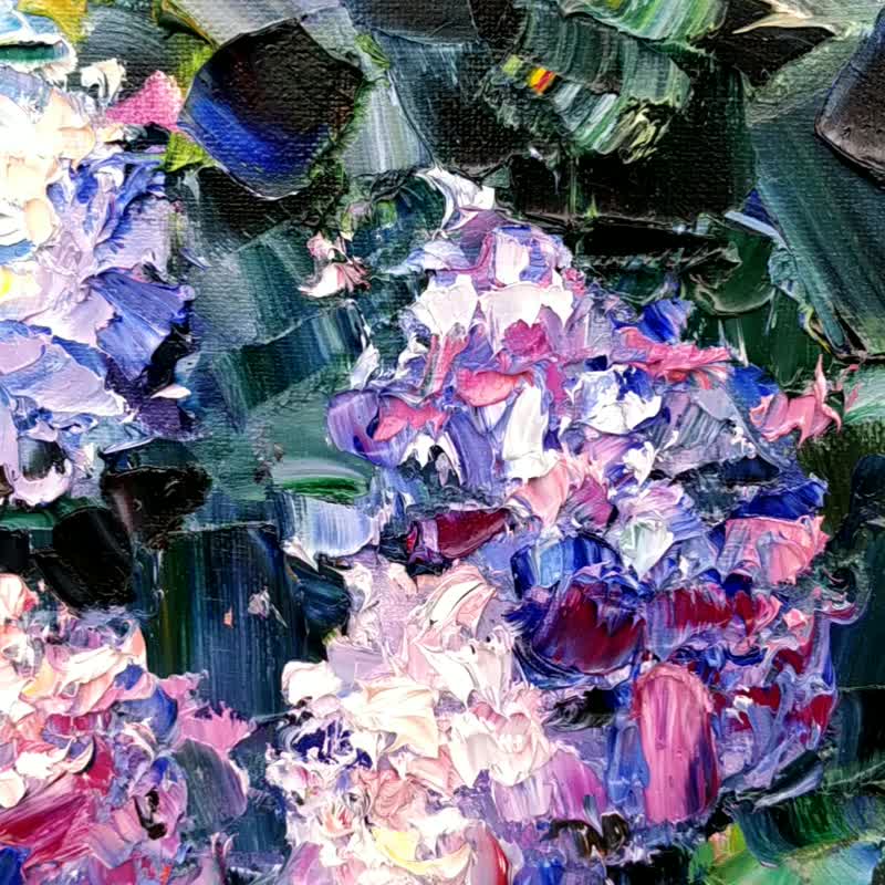 Lilac Painting Flower Original Art Floral Oil Canvas Artwork 油畫原作 Impressionism - 海报/装饰画/版画 - 其他材质 多色