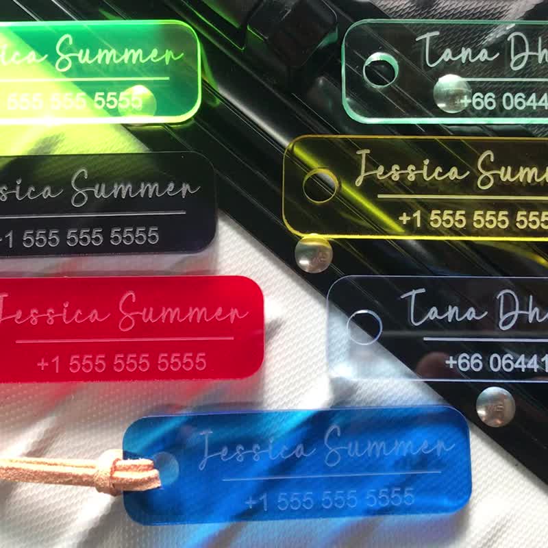 Rectangle Luggage Tag  |  Luggage Tags | Luggage Tag Personalized (2 piece) - 行李箱/行李箱保护套 - 压克力 