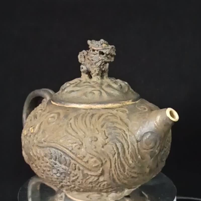 陈炫亨雕刻纹饰茶壶麒麟祥云 - 茶具/茶杯 - 陶 多色