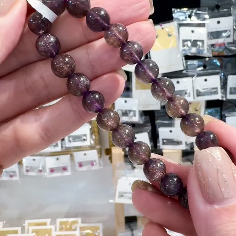 精品璀璨血滴堇青石 8mm17.90g带彩麟光守财增加人缘开发灵性 - 手链/手环 - 水晶 紫色