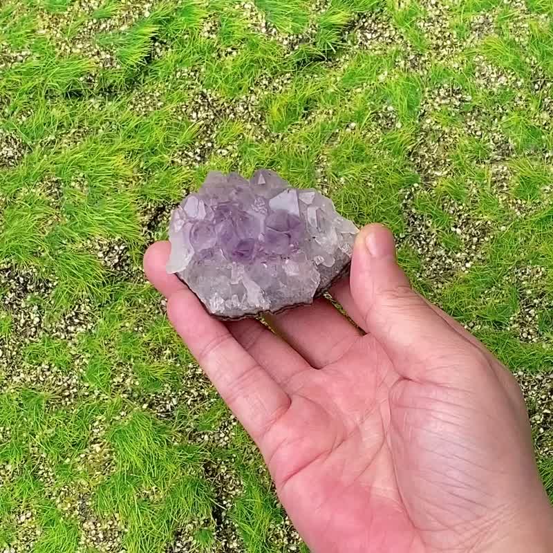 招财开运-天然原皮原矿几何梦幻紫晶簇 紫水晶 消磁净化 快速出货 - 摆饰 - 水晶 紫色