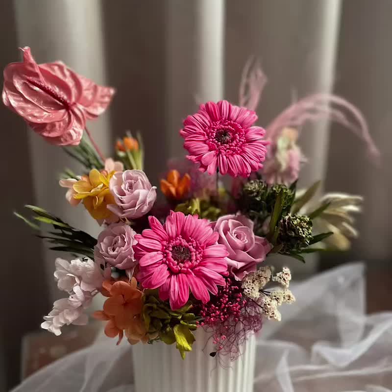 【花诉花艺】非洲菊永生花/开幕花礼/升迁花礼/祝贺花礼 - 干燥花/捧花 - 植物．花 多色